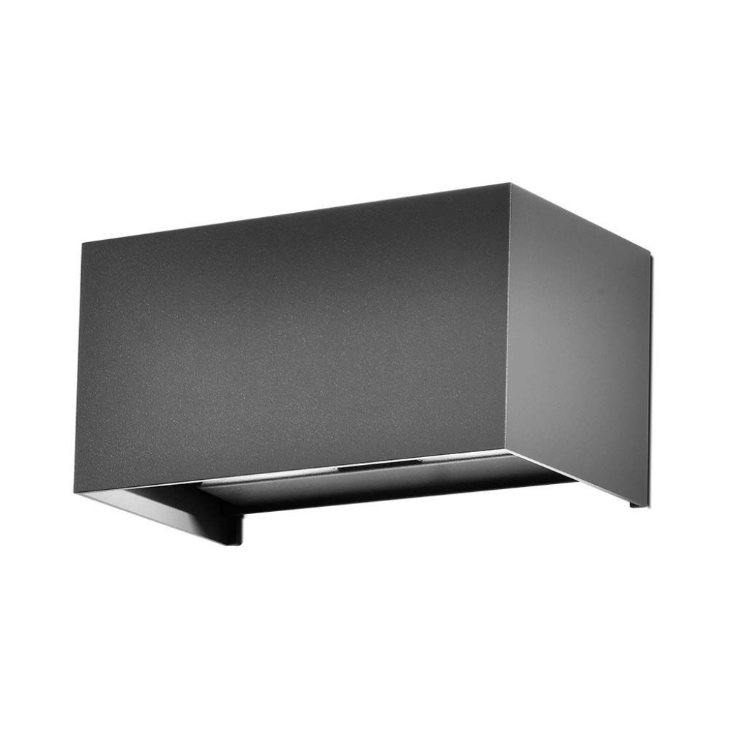Rectangular Led Wall Lamp 24w 110lm/w With Double Adjustable Light Beam Gray Color 3000k Ip65