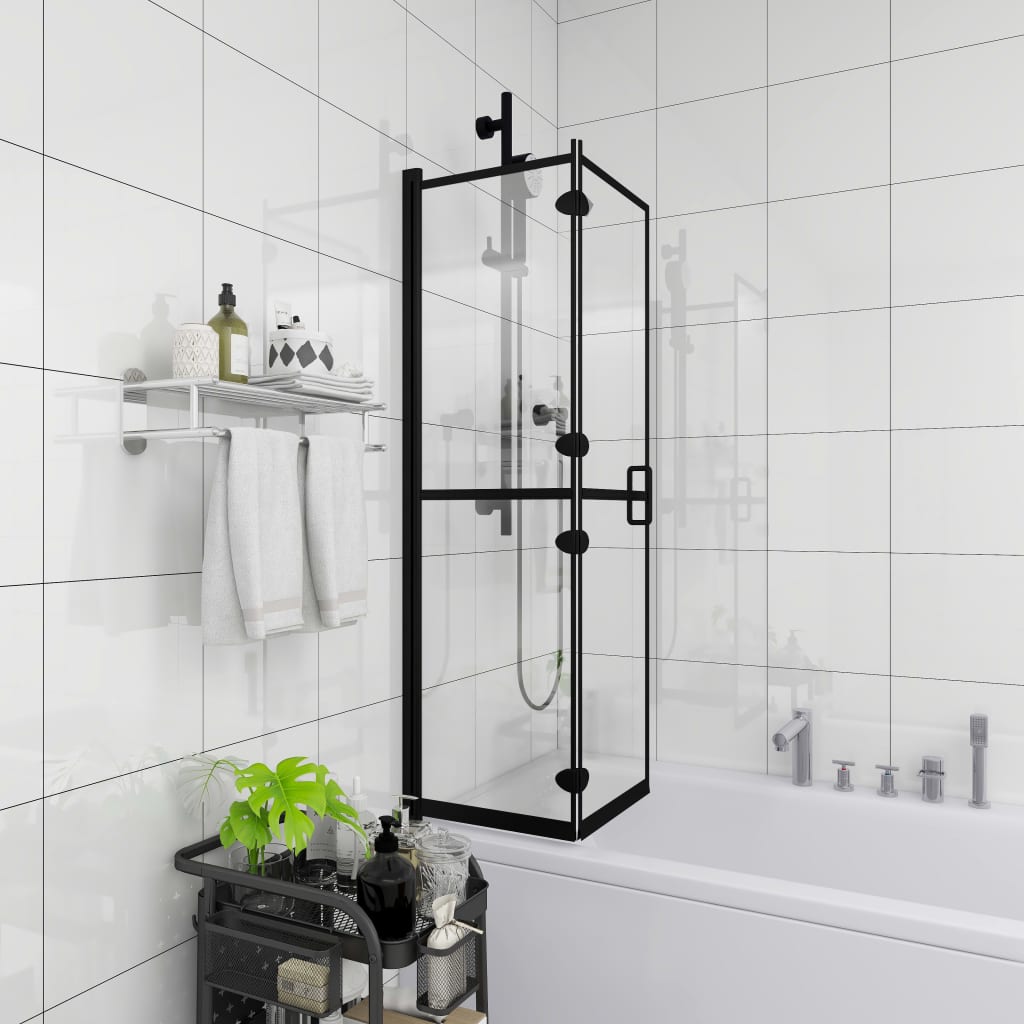 Pannello Doccia Pieghevole In Esg 100x140 Cm Nero