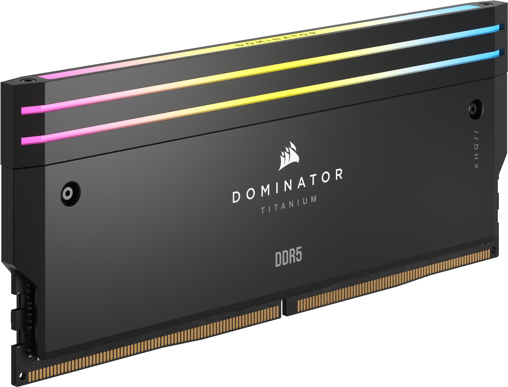 Corsair Dominator Titanium Rgb - Ddr5 - Kit - 48gb: 2 X 24gb - Dimm 288-Pin - 6000 Mhz / Pc5-48000 - Cl30 - Schwarz (cmp48gx5m2b6000c30)