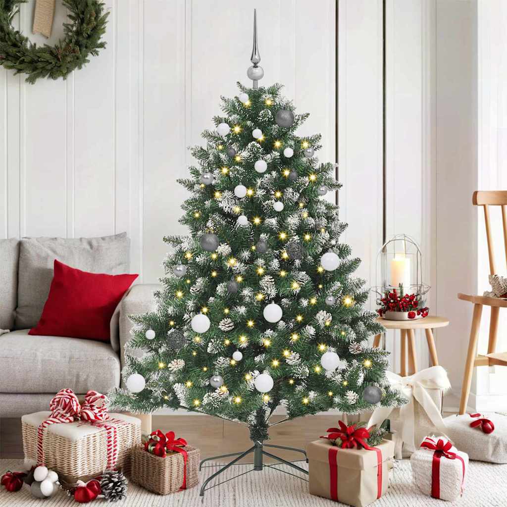 Albero Di Natale Artificiale Con 150 Led Verde 150 cm
