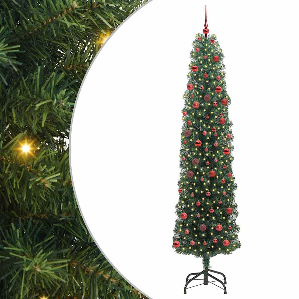 Albero Di Natale Artificiale Con 300 Led Verde 210 cm