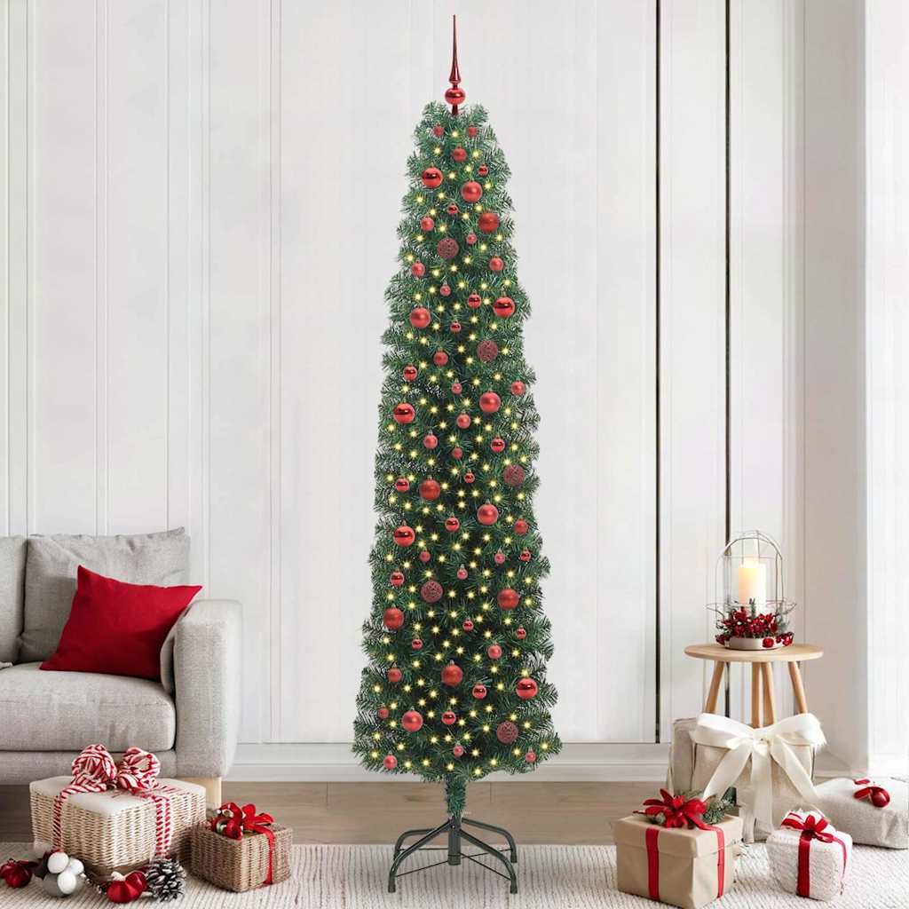 Albero Di Natale Artificiale Con 300 Led Verde 240 cm