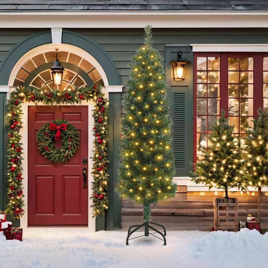 Albero Di Natale Artificiale Con 300 Led Verde 210 cm