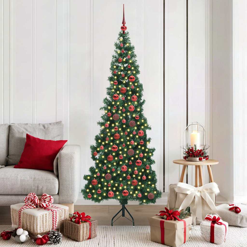 Albero Di Natale Artificiale Angolare Con 300 Led Verde 180 cm