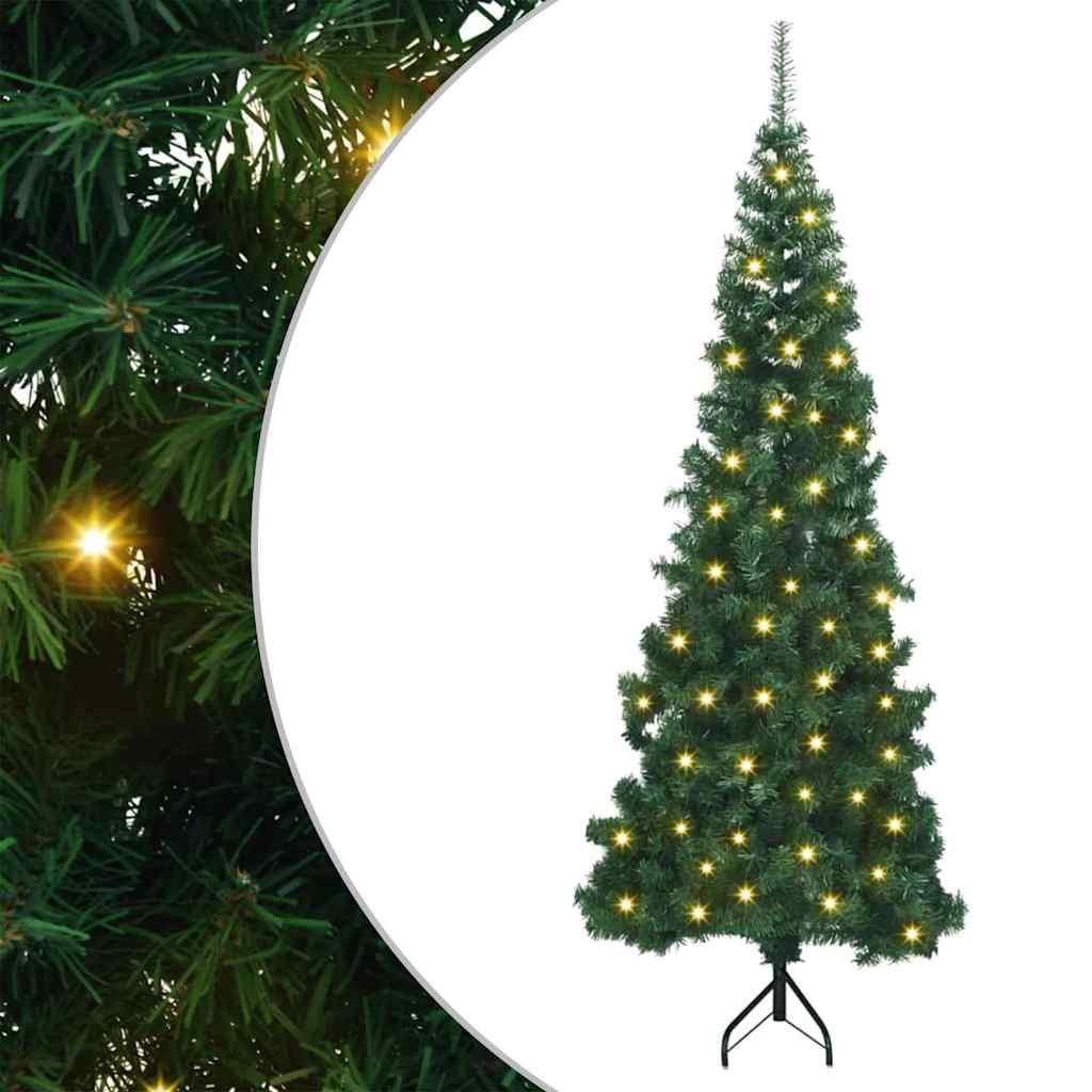 Albero Di Natale Artificiale Angolare Con 300 Led Verde 180 cm