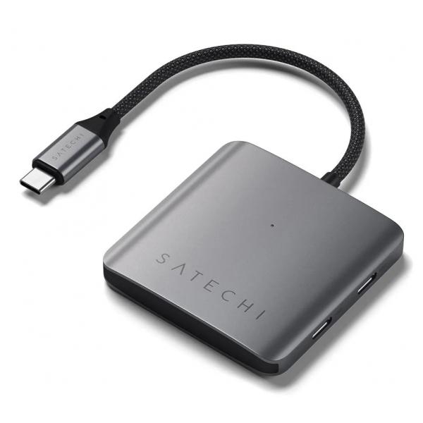 Satechi ST-H4cpdm Hub Di Interfaccia Usb TipO-C 10000 Mbit/s Grigio