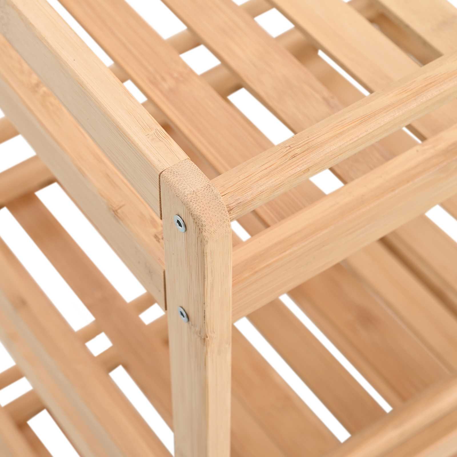 Carrello Da Cucina Con Ruote Naturale 46 X 38 X 76 Cm Bambù - Image 6