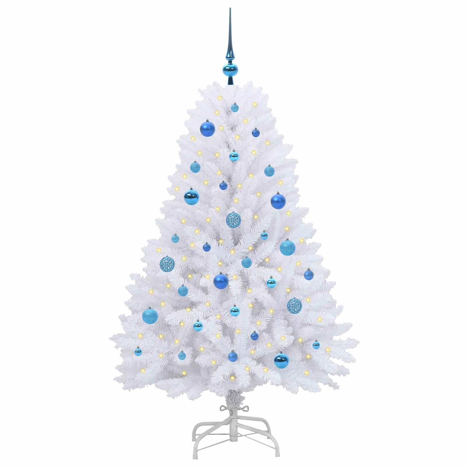 Albero Di Natale Artificiale Con Rami Pieghevoli Bianco 150 cm - Image 3