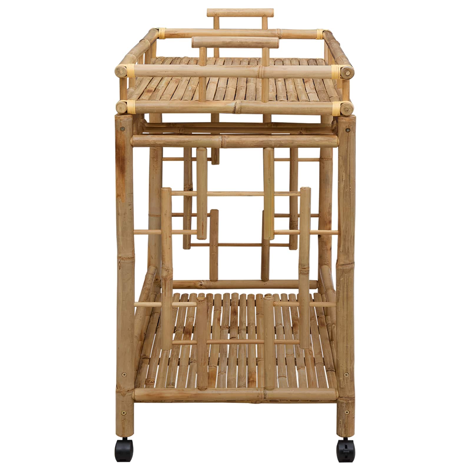 Carrello Da Vino Con Ruote Naturale 85 X 50 X 93 Cm Bambù - Image 5