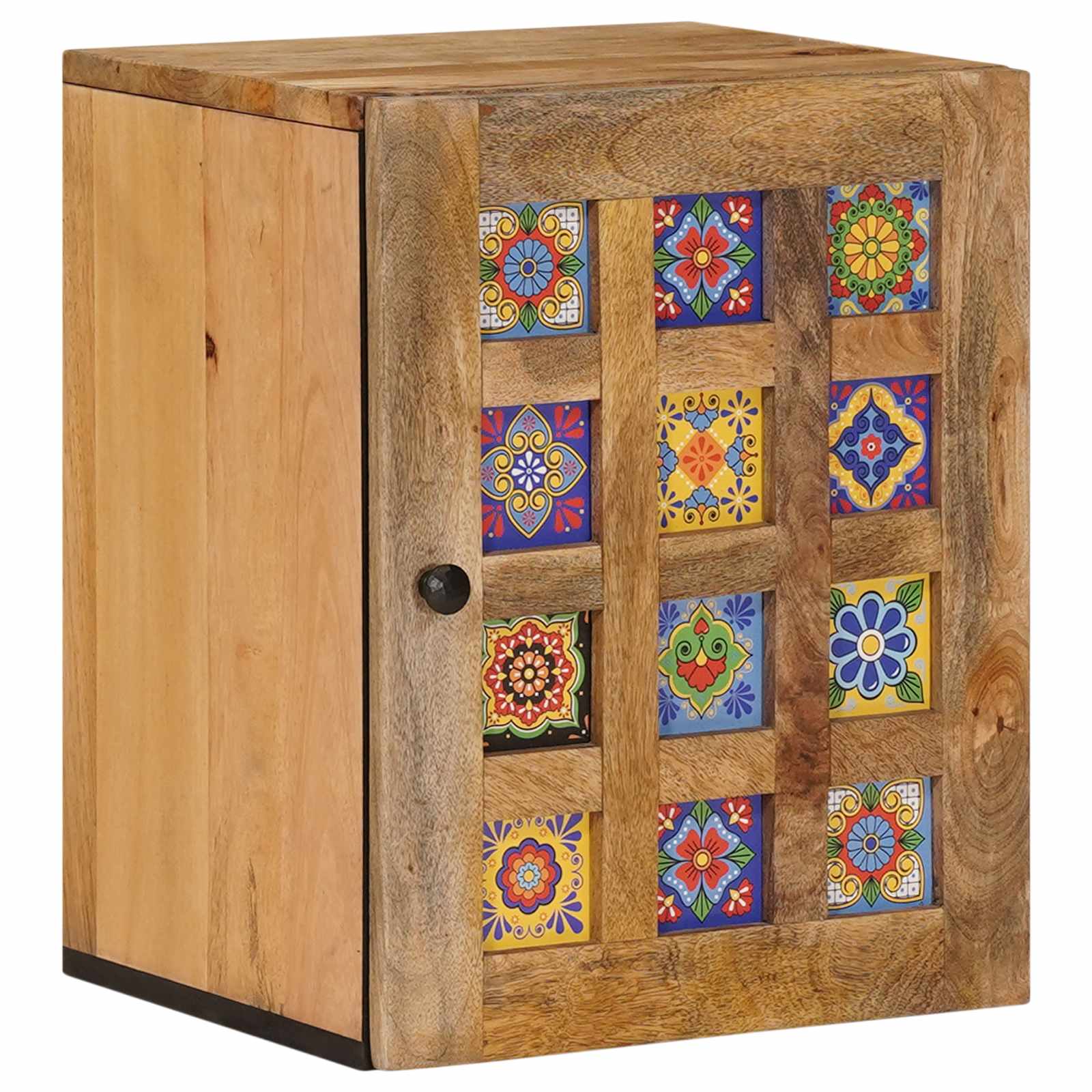 Mobile Appeso Da Bagno Con Porta Naturale 38 X 33,5 X 48 cm
