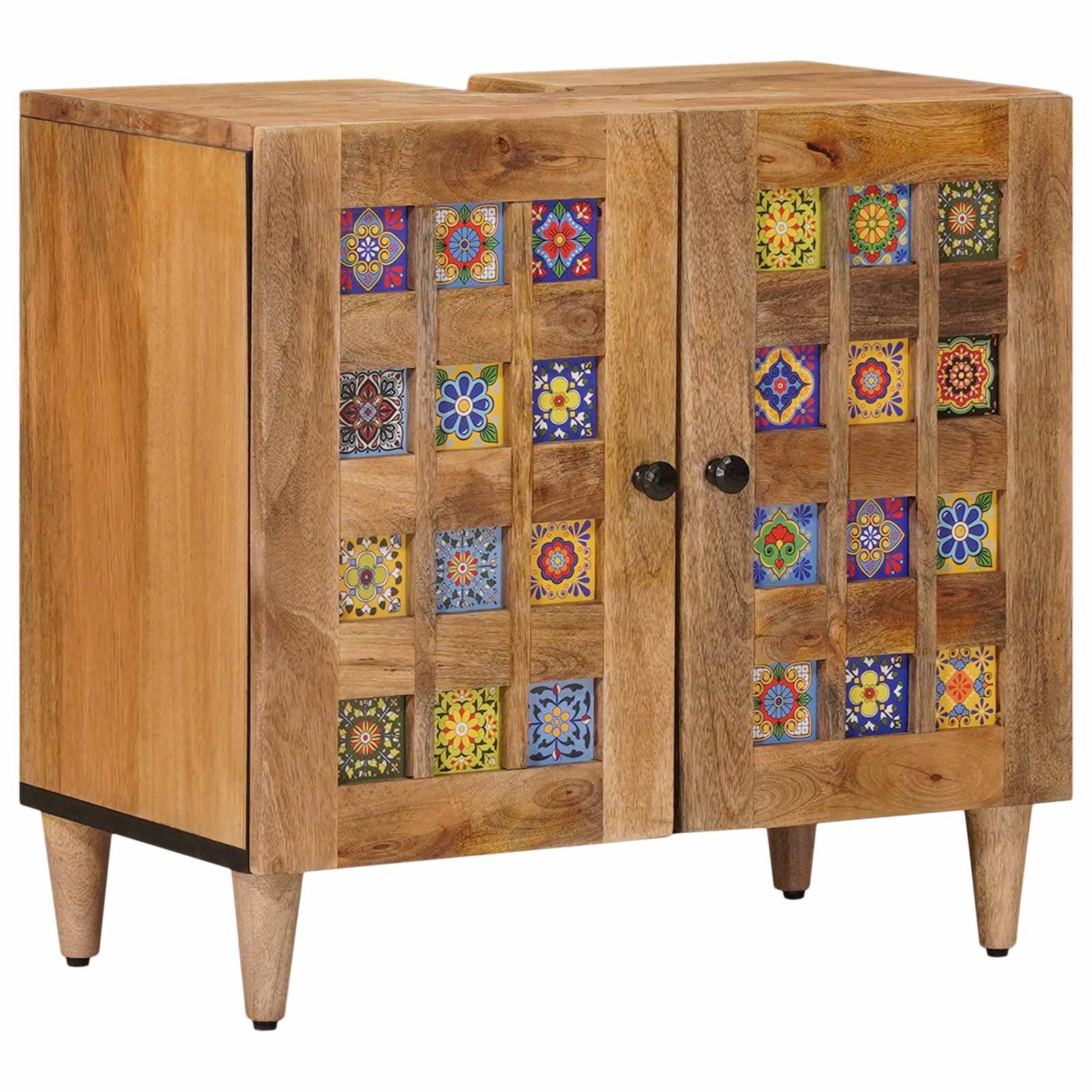 Armadio Per Lavabo Da Bagno Con Porta Naturale 62 X 33 X 58 cm