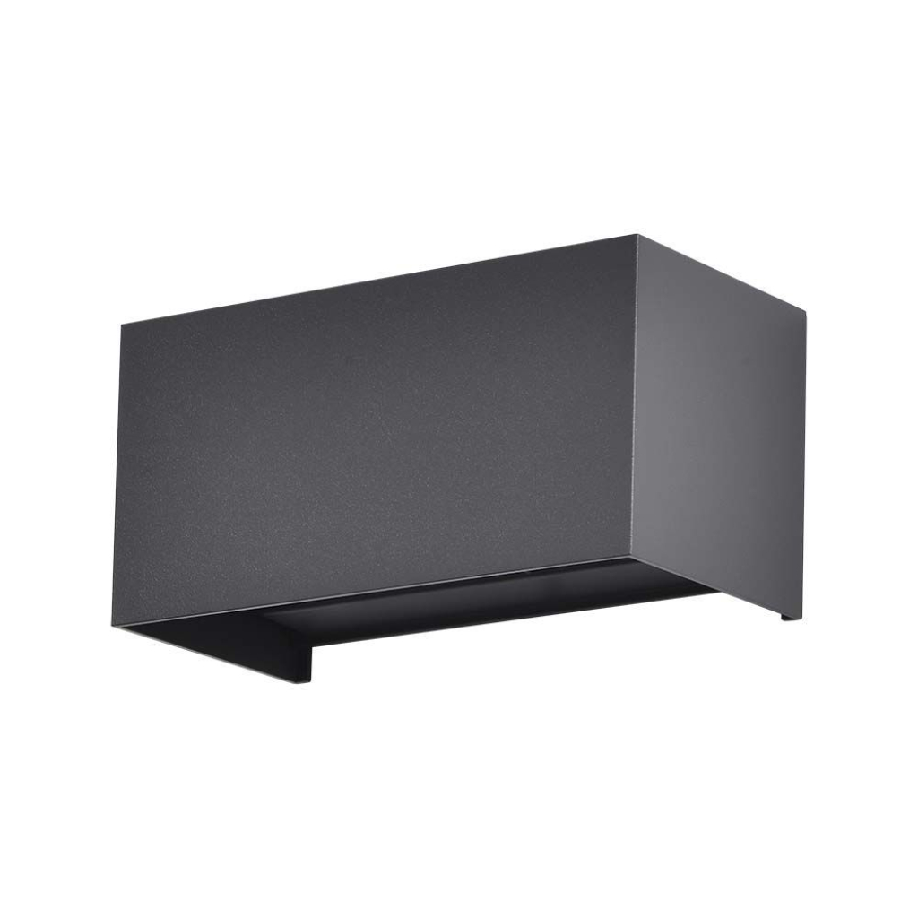 Rectangular Led Wall Lamp 24w 110lm/w With Double Adjustable Light Beam Black Color 3000k Ip65