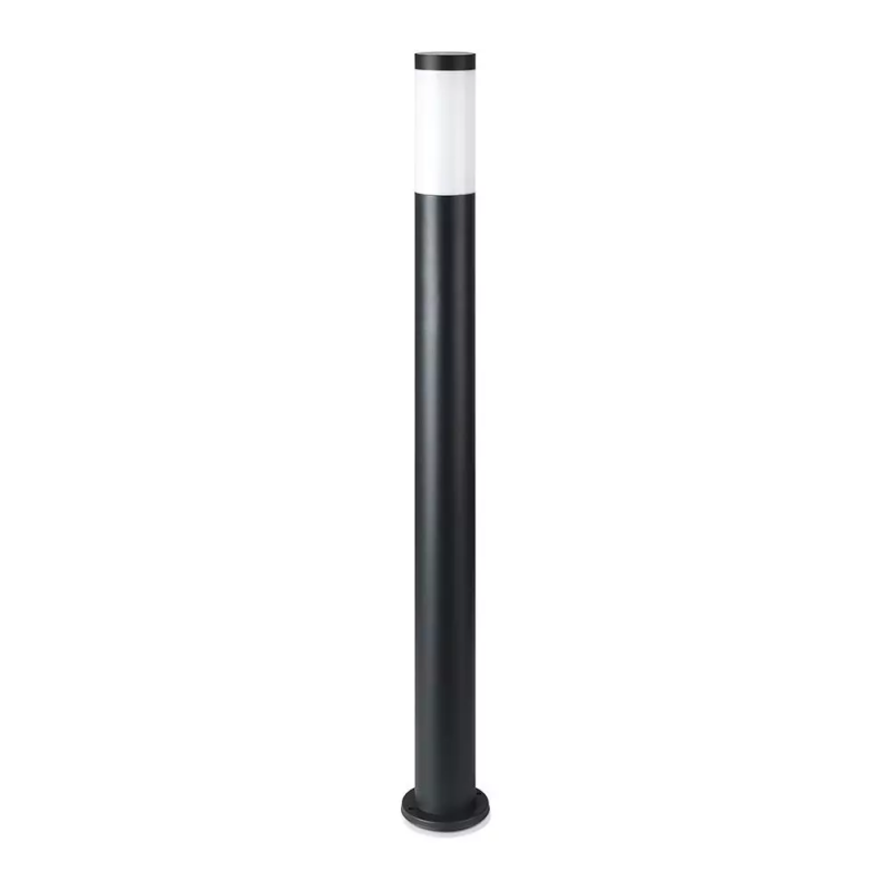 E27 Bollard Lamp 80cm With Sensor Stainless Steel Body Black Ip44