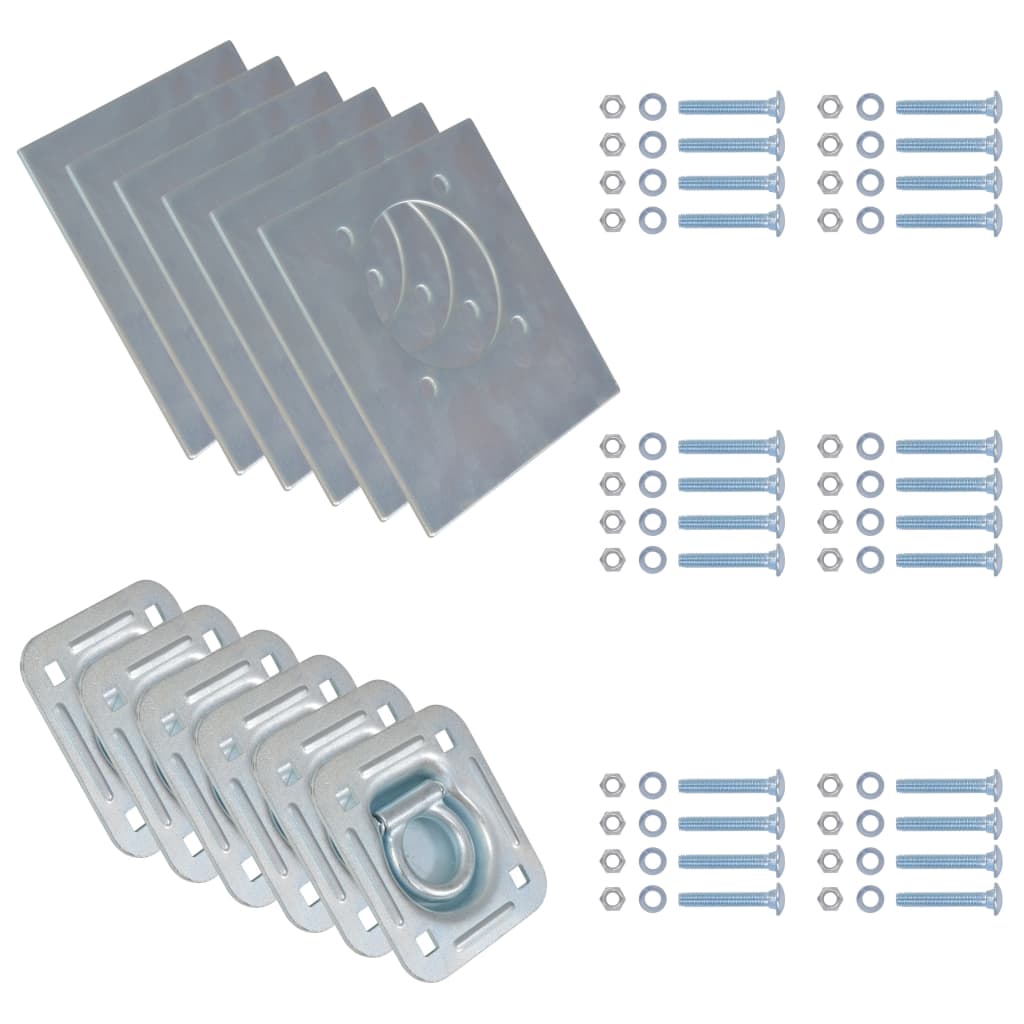 Anelli Di Ancoraggio Per Rimorchi 6 Pz Acciaio Zincato 2000 kg