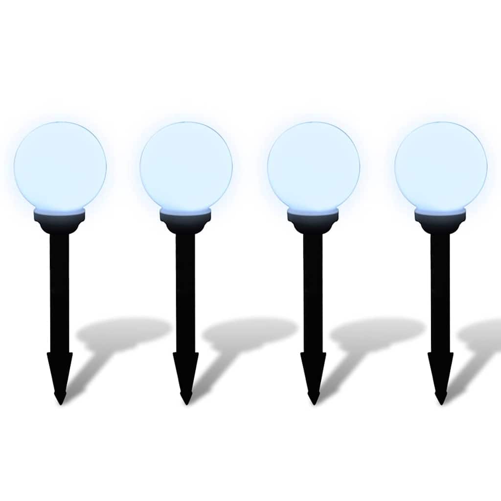 Lampioni Solari Led Giardino 4 Pz Rotondi 15 Cm Con Picchetto - Image 3
