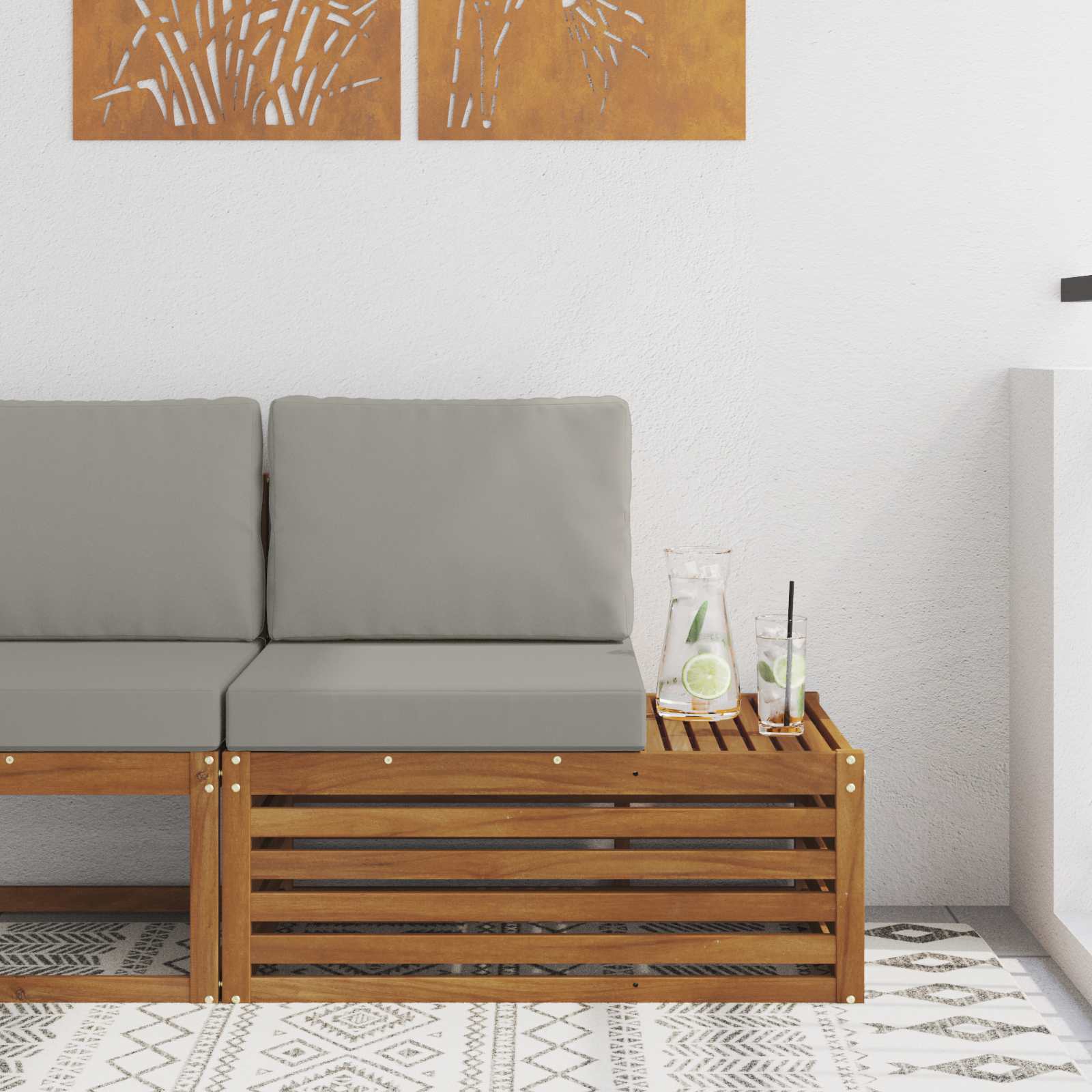 Divano Esterno Finale Con Cuscino Naturale 91 X 63 X 73 cm