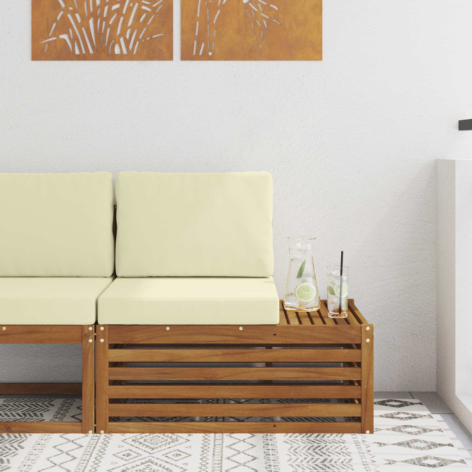 Divano Esterno Finale Con Cuscino Naturale 91 X 63 X 73 cm
