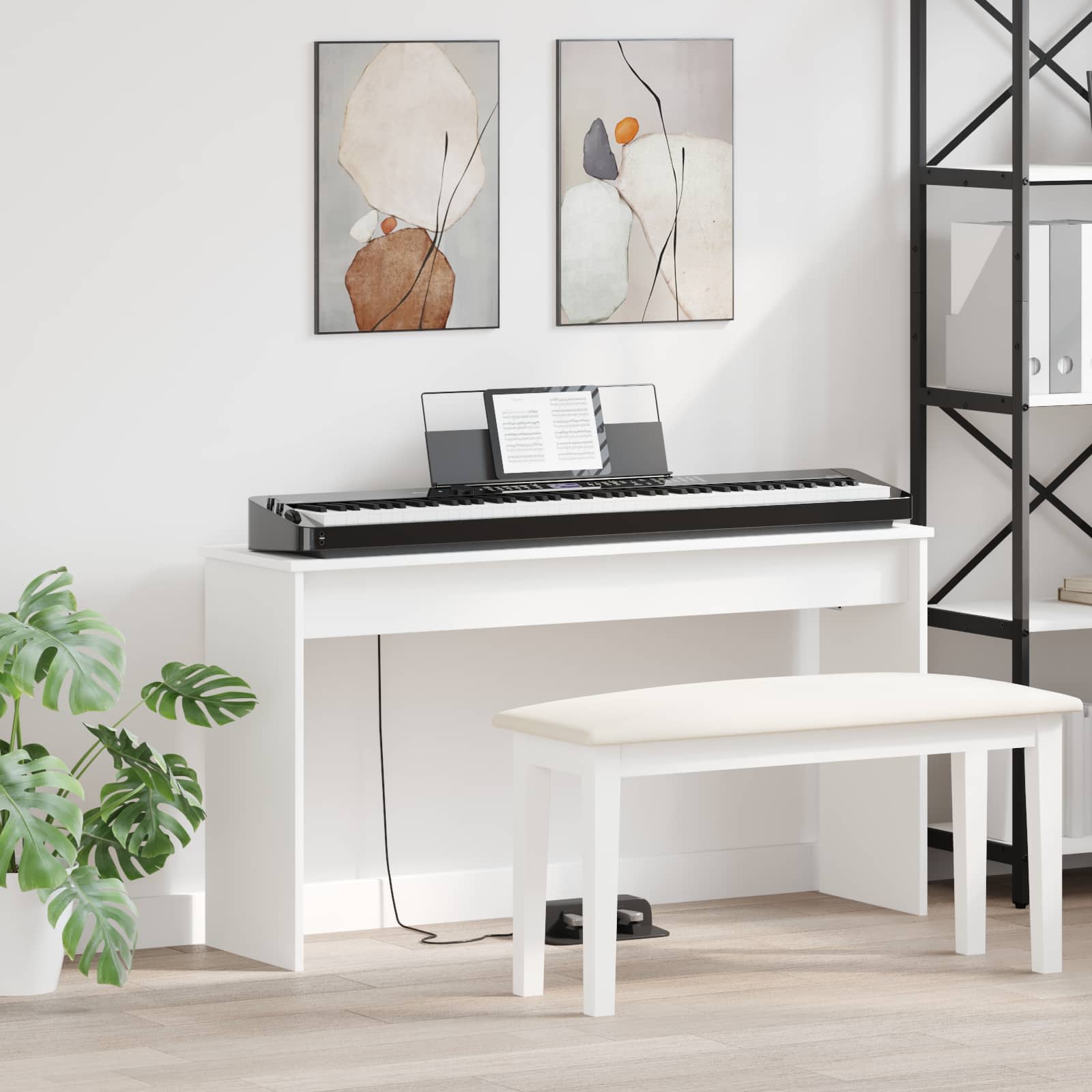 Supporto Per Tastiera Bianco 120 X 32 X 64 Cm Legno Multistrato