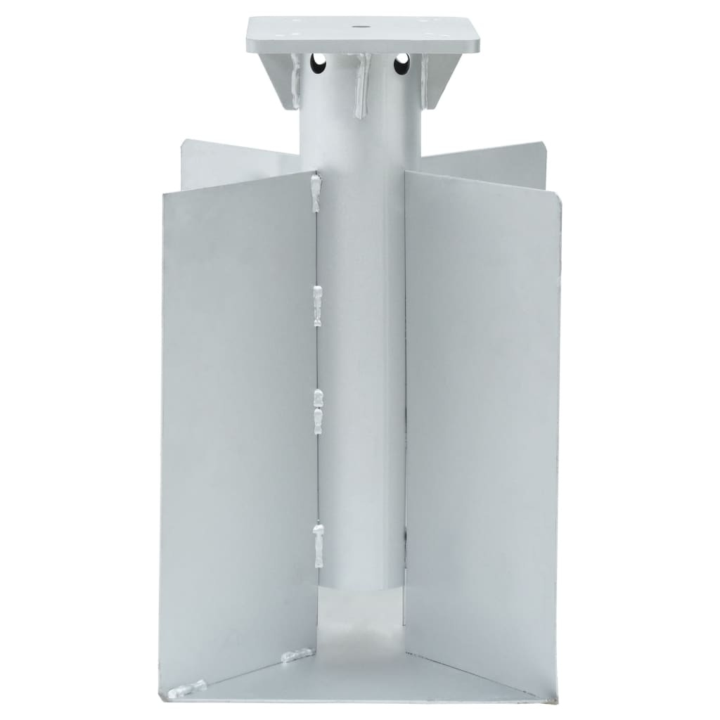 Base Per Ombrellone Interrata Argento 27,5x27,5x45 Cm Acciaio