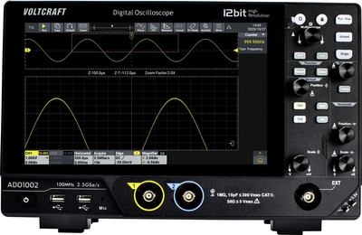Voltcraft AdO-1002 DigitaL-Oszilloskop 100 Mhz 2,5 Gsa/s 250 Mpts 12 Bit Dso