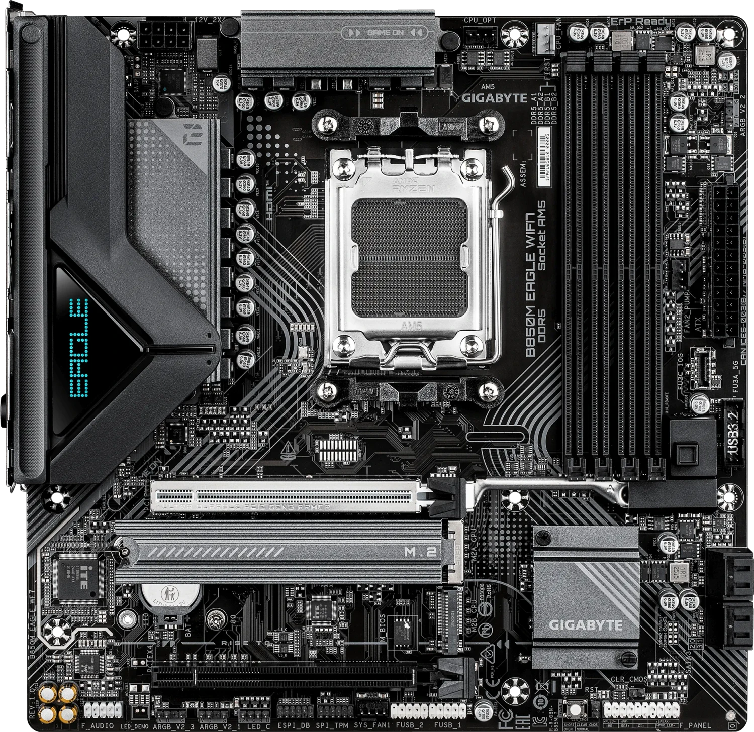 Gigabyte B850m Eagle Wifi7 Mainboard Micro Atx Am5 Ddr5 Bis 8200 Mhz WI-Fi 7