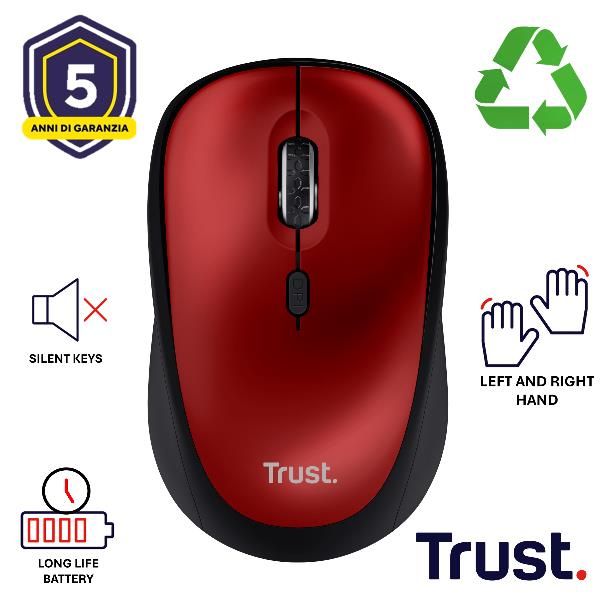 YVI+ WIRELESS MOUSE ECO RED