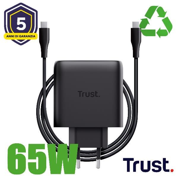 MAXO 65W 2P USB-C GAN CHARGER BLK