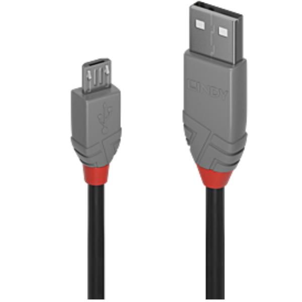 5M USB 2.0 KABEL A / MICROB, ANTHRA