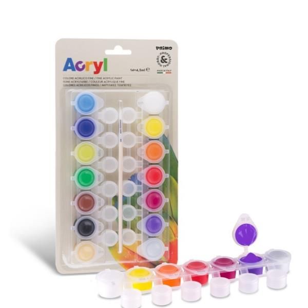 CF14COLORI ACRILICI X 4ML + PENNELL