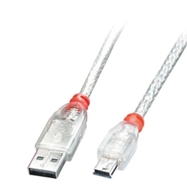 CAVO USB 2.0 A/MINI-B, TRASP. 0,5M