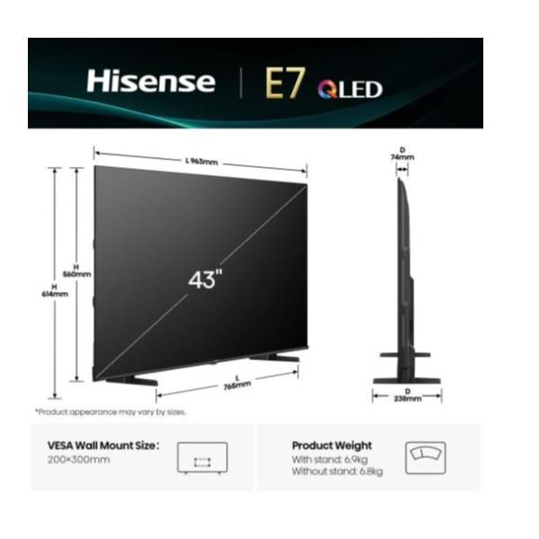 43 E79Q QLED 4K UHD SMART VIDAA U9