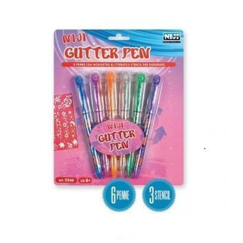 6 PENNE GLITTERATE COL.3 STENCIL