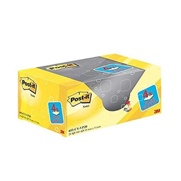 VALUE PACK 20 POST IT GIALLO 38X51