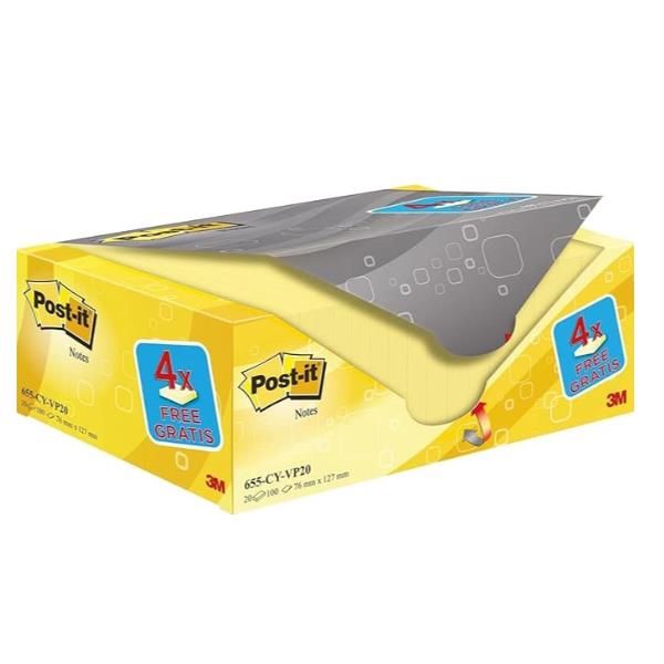 VALUE PACK 20 POST IT GIALLO 76X127