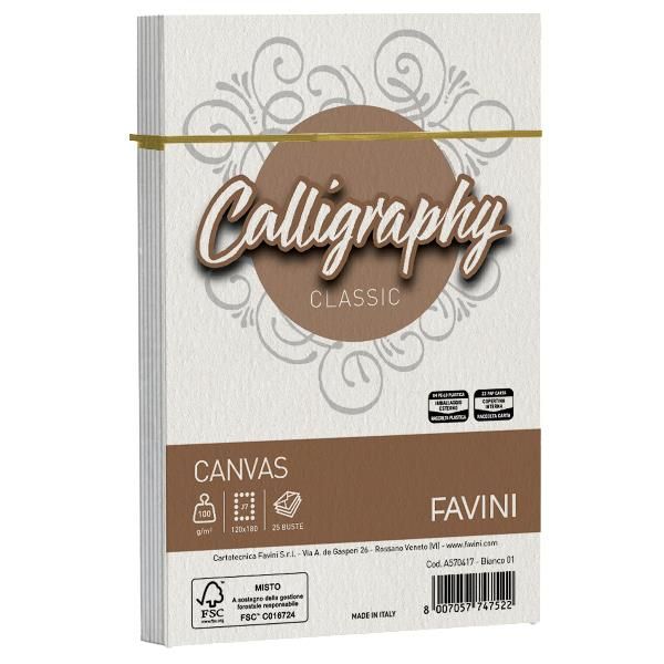 CF25 BUSTE CANVAS BIANCO 12X18 100G