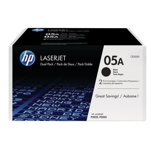 HP 05A BLACK 2-PACK LASERJET TONER