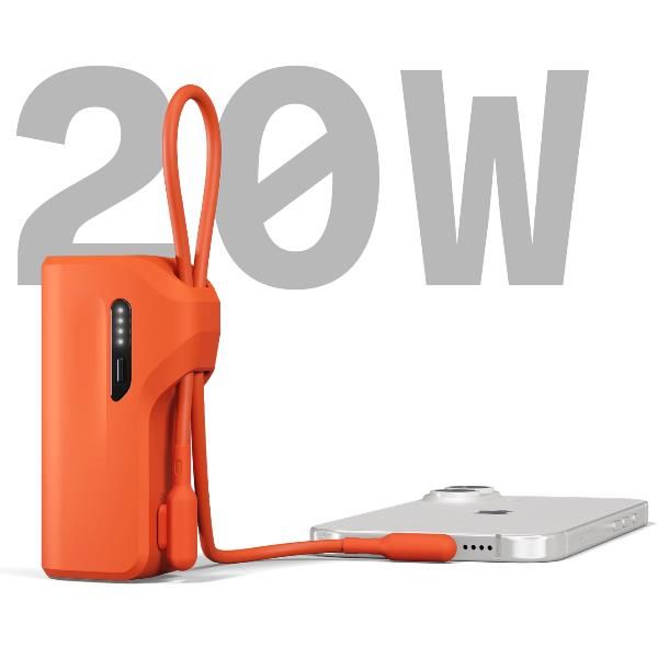 BATTERY BANK USB-C 5K CABLE ORANGE