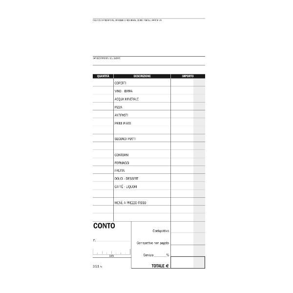 CF5 BLOCCO CONTI RISTOR. 100 COPIE