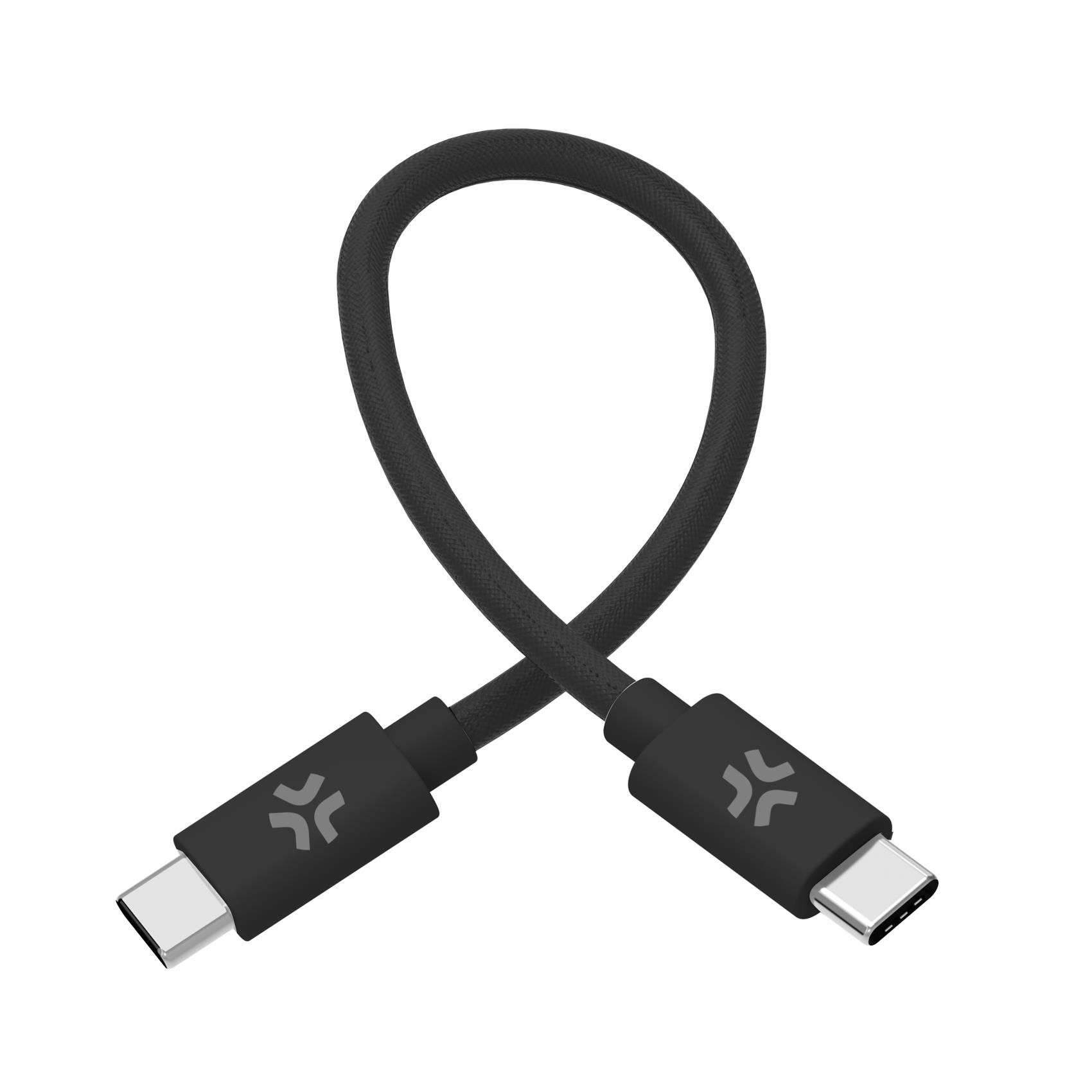 USB-C TO USB-C 30CM BK COTTON CABLE
