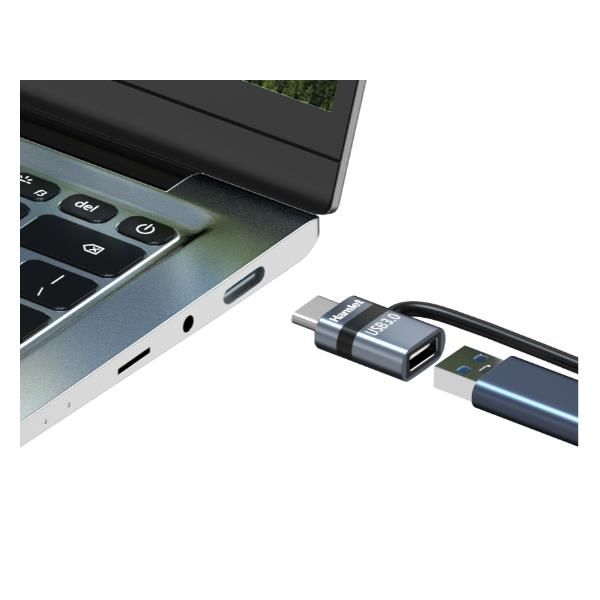 ADATTATORE USBC M USB F + FERMACAVO