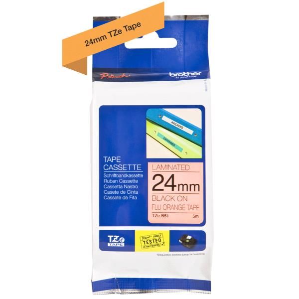 CASS 24MM NERA ARANCIO FLUO 5M