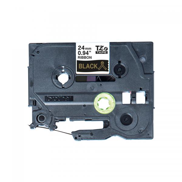 NASTRO TESSUTO ORO SU NERO 24 MM