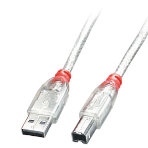 CAVO USB 2.0 TIPO A/B, TRASP., 0,2M