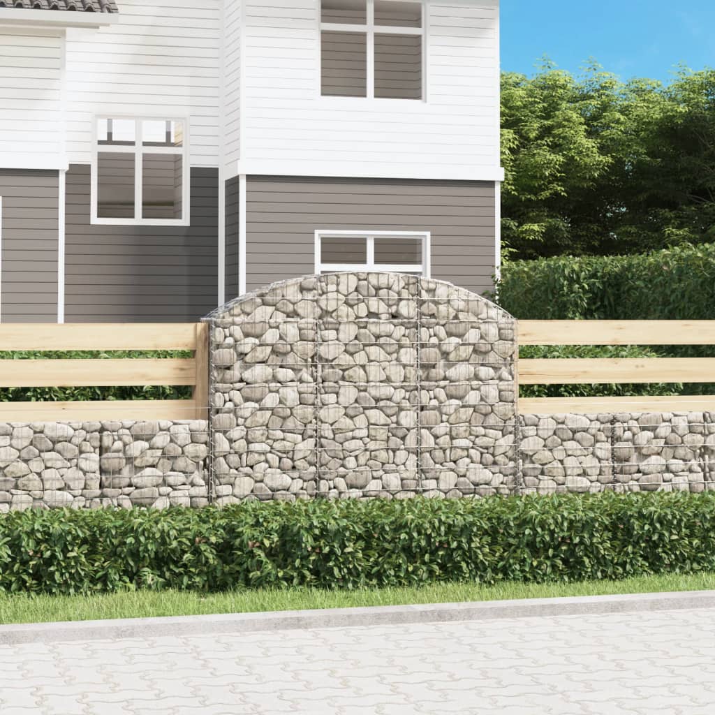 Cesto Gabbione Ad Arco 150x30x120/140 Cm Ferro Zincato