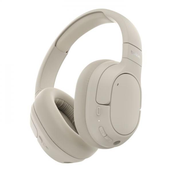 Belkin Aud008hqsa Cuffia E Auricolare Cuffie Wireless A Padiglione Musica E Chiamate Usb TipO-C Bluetooth Sabbia (soundform Noise Cancel Headphone sn