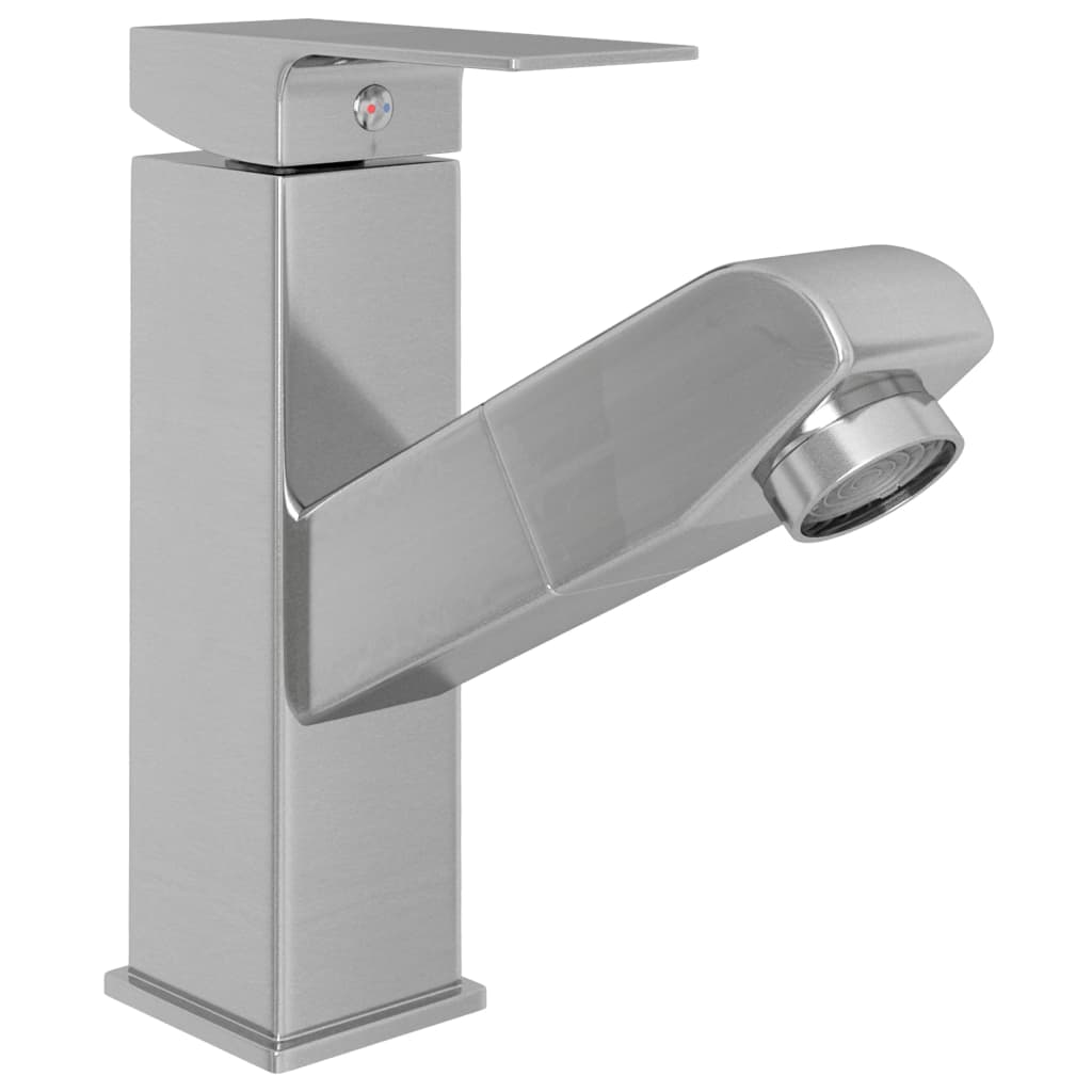 Rubinetto Lavabo Da Bagno Funzione Estraibile Argento 157x172 mm - Image 3