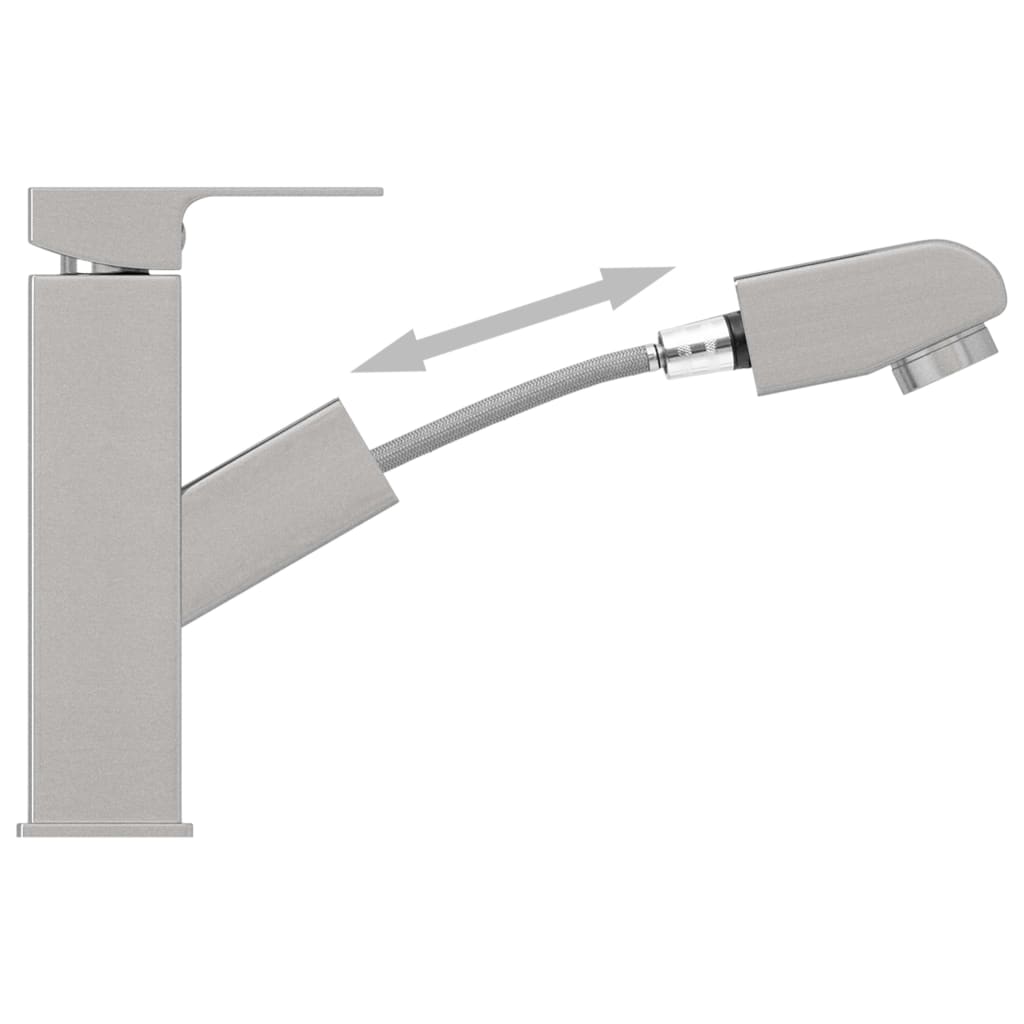 Rubinetto Lavabo Da Bagno Funzione Estraibile Argento 157x172 mm - Image 4