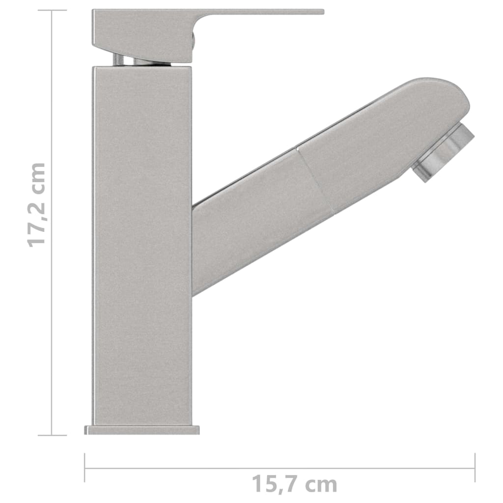 Rubinetto Lavabo Da Bagno Funzione Estraibile Argento 157x172 mm - Image 5