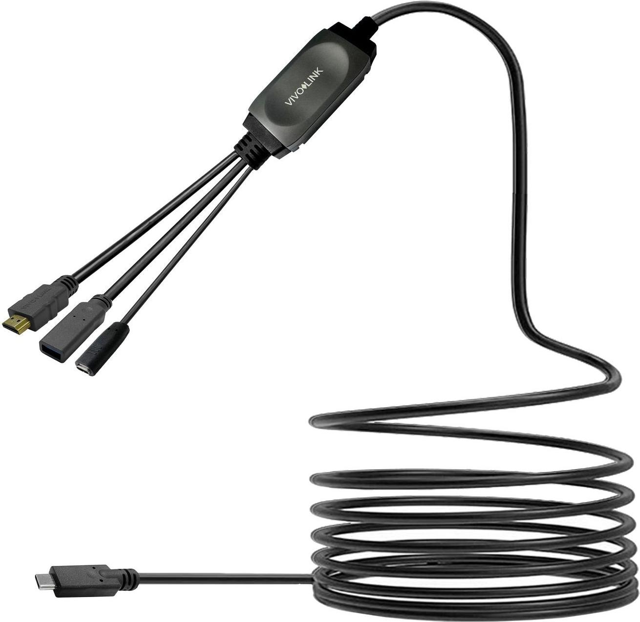 Vivolink UsB-C Hub Cable With Usb3.0 & Charging Black - Kabel - Digital/daten (prousbchdmiusb3-5)