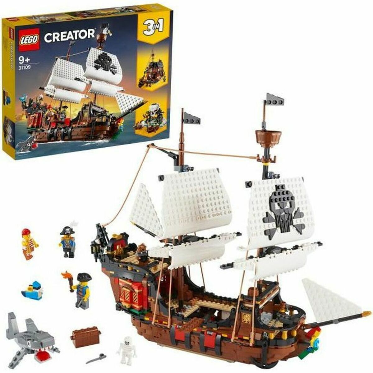Playset Di Veicoli   Lego Creator 31109 Pirate Ship         3 In 1 1260 Pezzi
